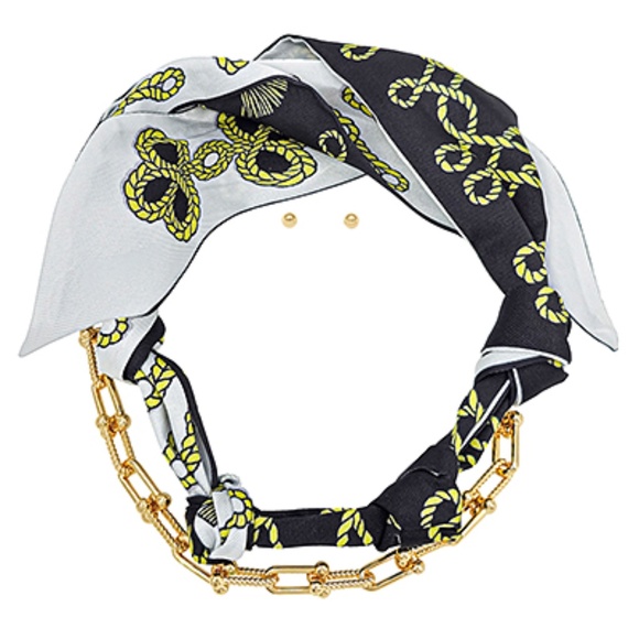 U Chain & Scarf Multi Way Necklace Set - Picture 1 of 3